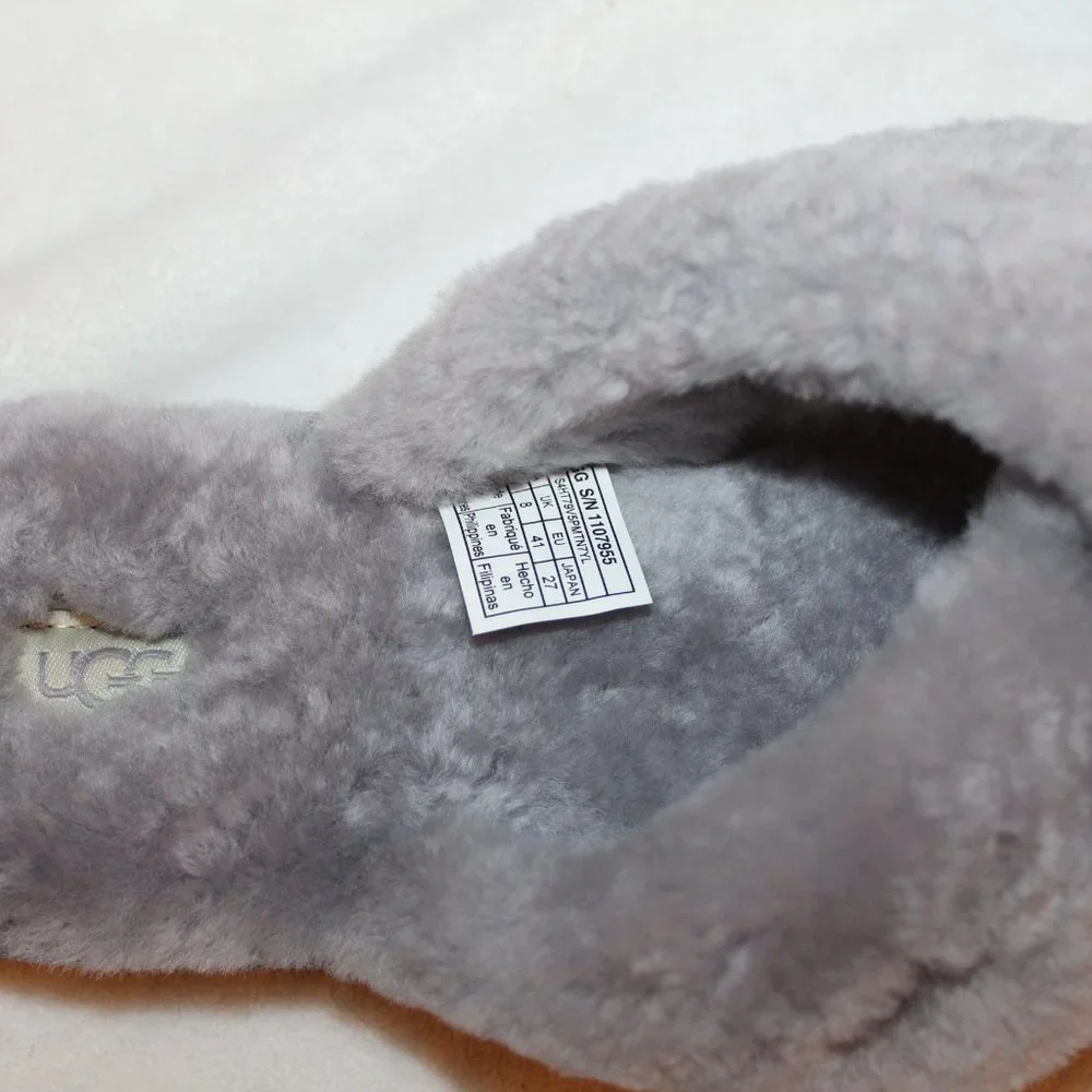 UGG FUZZETTE SHEARLING SLIPPER SANDALS LAVENDER 10